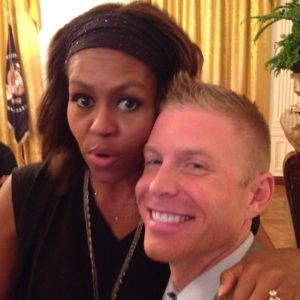 David Rae with Michelle Obama at the White House