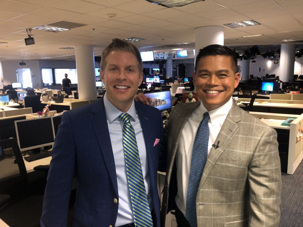 Financial Expert David Rae with Bob Decastro in the Fox 11 LA Newsroom